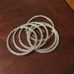 Blue Stone Bangle Bracelets